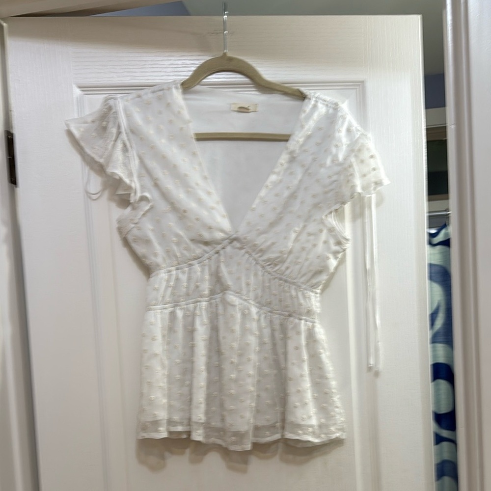 g.p.d White Ruffled Blouse